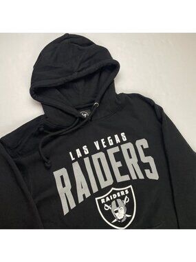 Las Vegas Raiders Hoodie ’47 Brand Adult L NFL Licensed Front Pockets Black